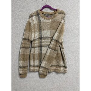 Asos Design Sweater Mens XL Multicolor Check Tight‎ Knit Ribbed Trim Winter